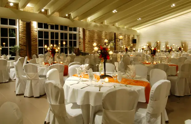 Reception hall with flowers