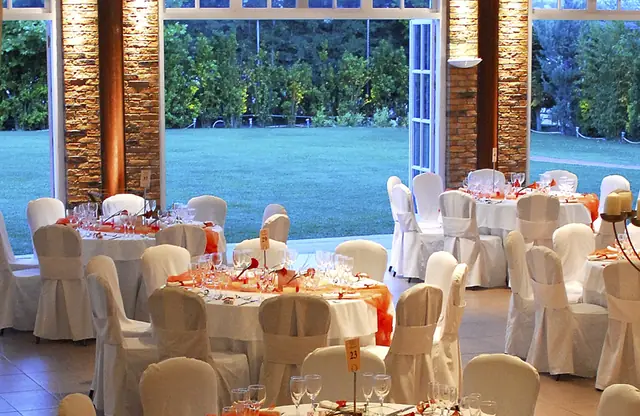 Reception hall overlooking the garden
