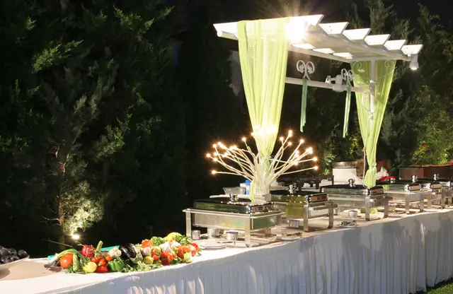 Outdoor catering buffet