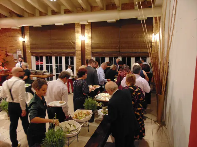 Guests at the reception buffet