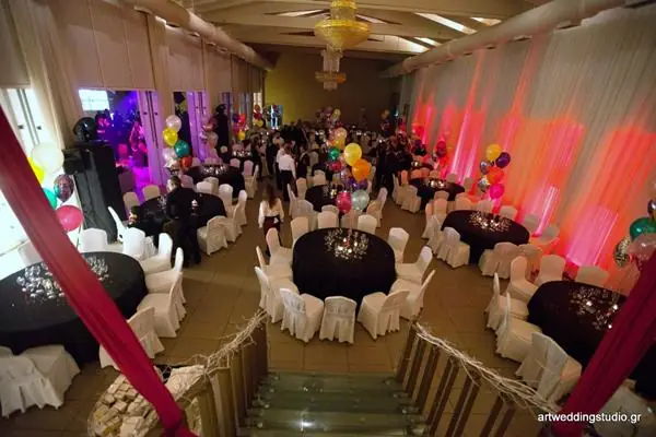 Party in the hall with balloons