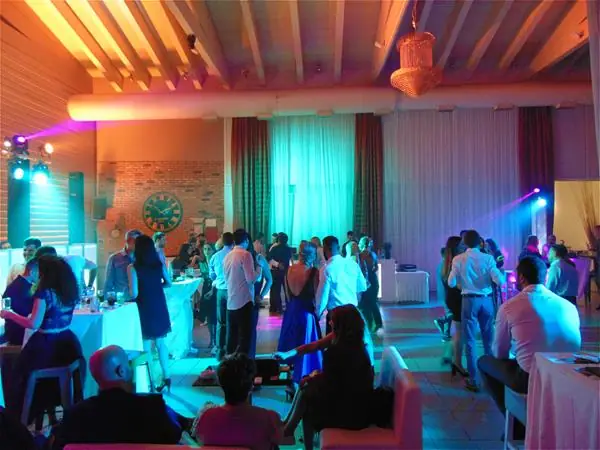 Party in the hall with colourful lighting