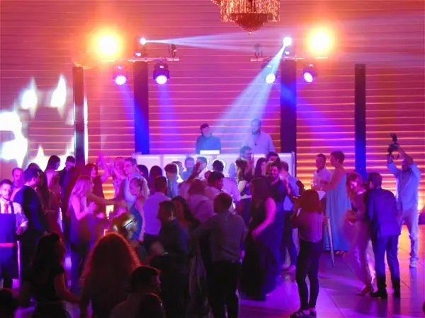 Party with dance-floor lighting