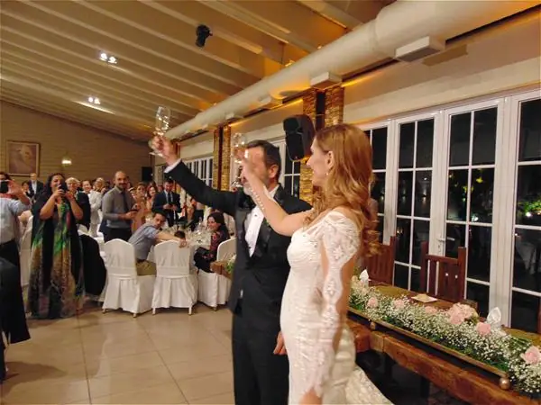 The couple's toast