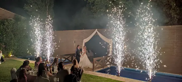Fireworks at the gazebo by the pool