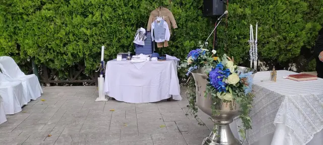 Baptism decoration in the courtyard