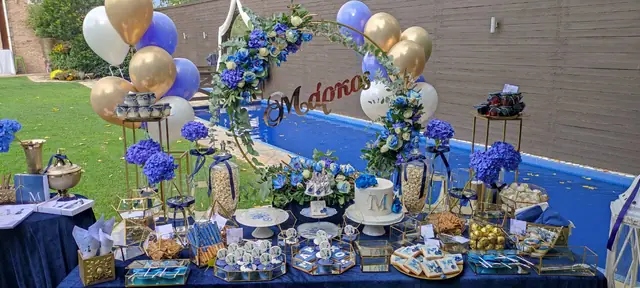 Baptism balloons in the garden