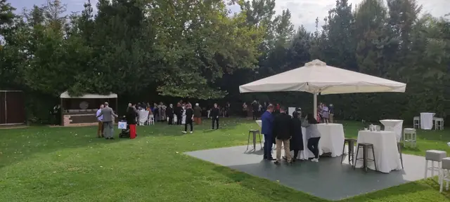 Daytime baptism reception in the garden